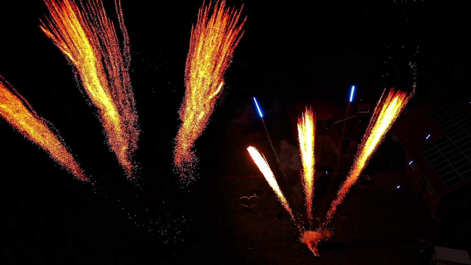 Funkenfontänen und Bühnenpyrotechnik